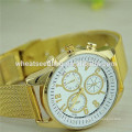 New design 3 dial alloy luxury men's gold watch